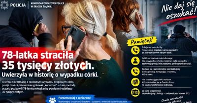 78-latka straciła 35 tys. zł przez telefon o wypadku córki